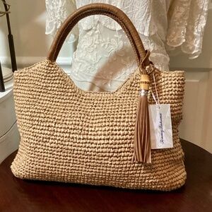NEW Tommy Bahama Woven Straw Tote